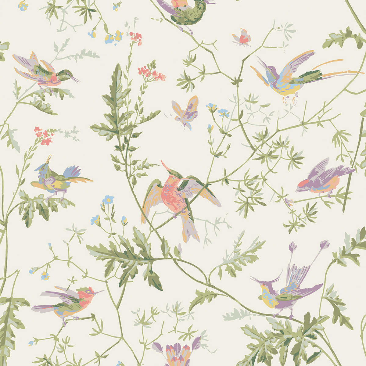 Hummingbirds - Soft Multi-Colour - COLE & SON Wallpaper