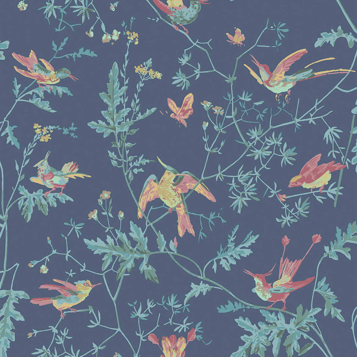 Hummingbirds - Indigo Multi-Colour