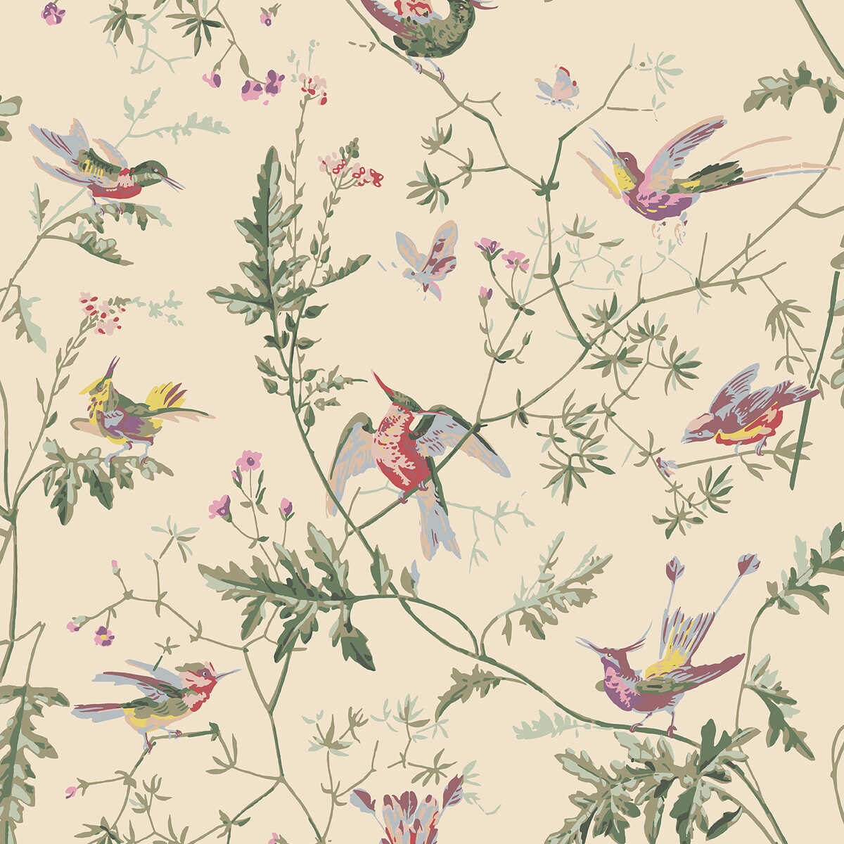 Hummingbirds - Original Multi-Colour - COLE & SON Wallpaper