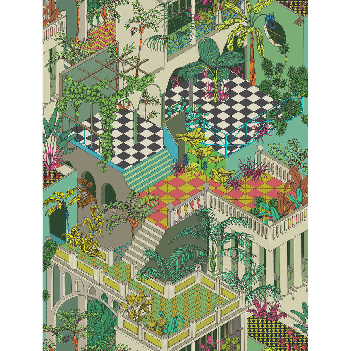 Miami - Green And Coral - COLE & SON Papel pintado