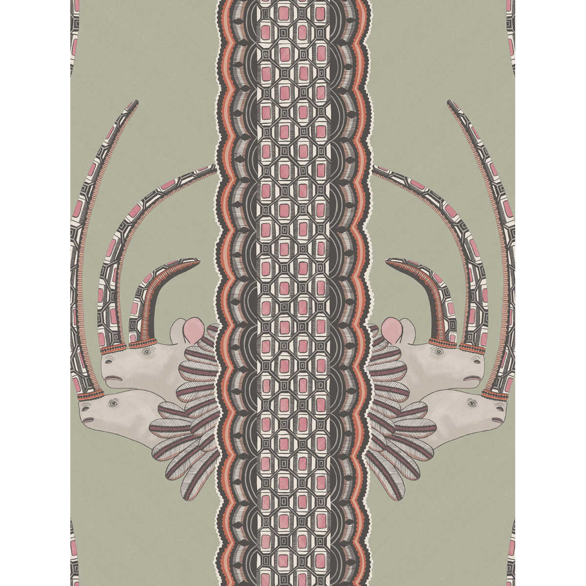 Jabu - Olive & Pink - COLE & SON Papel pintado