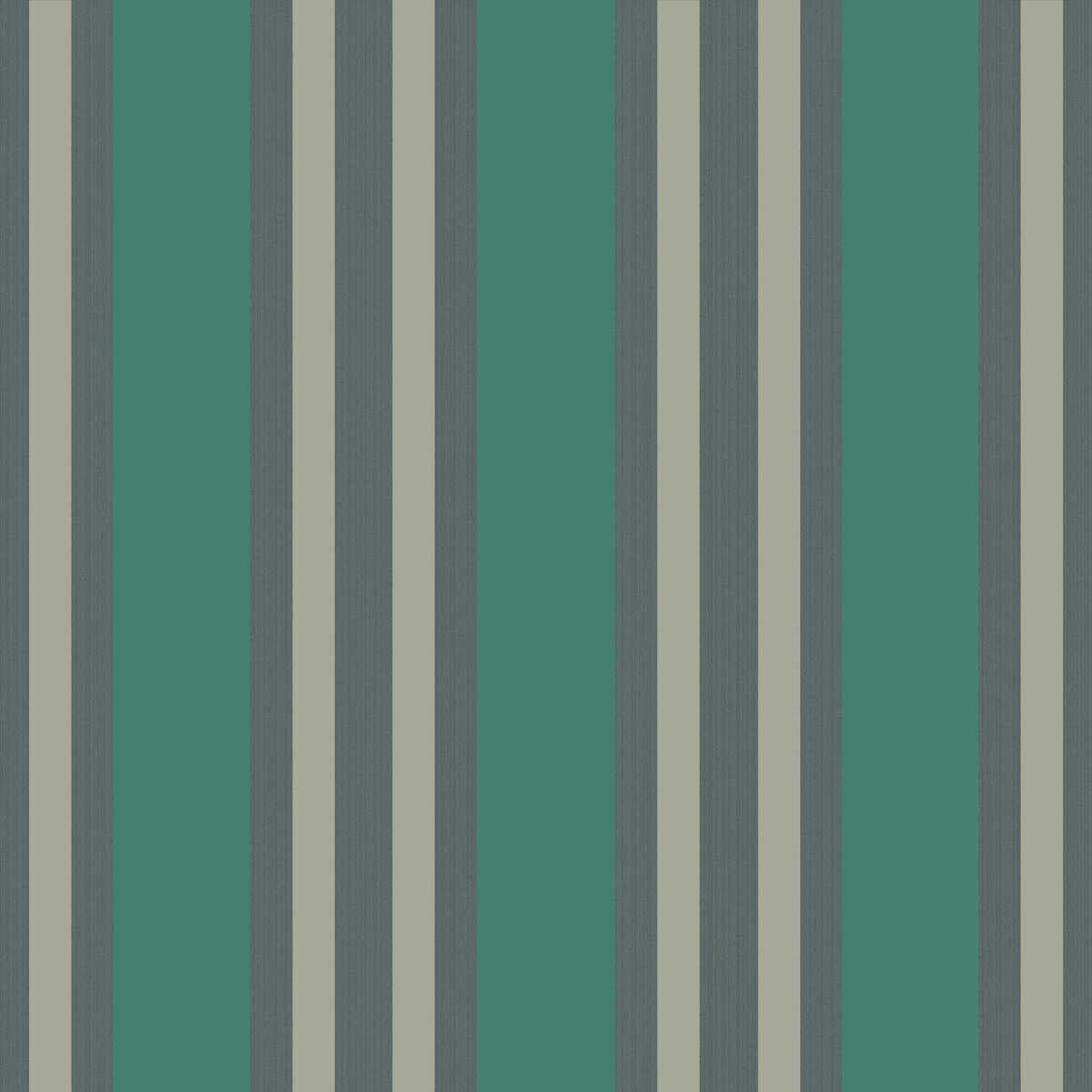 Polo Stripe - Teal/Gilver - Cole & Son Wallpaper