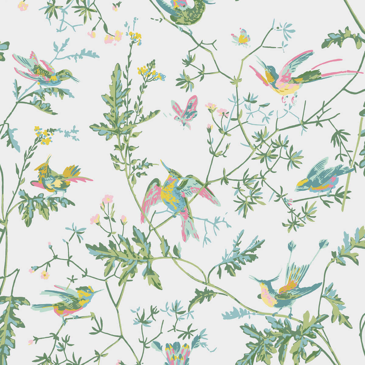Hummingbirds - Green/Pink - Cole & Son Wallpaper