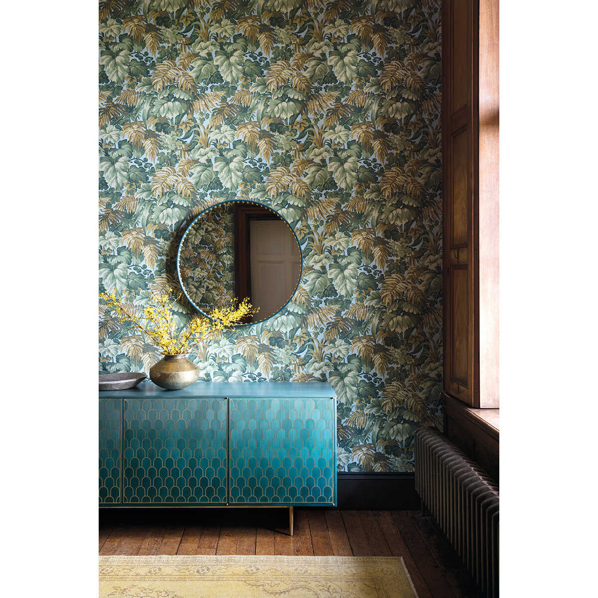 Royal Fernery - Khaki & Print Room Blue - COLE & SON Wallpaper