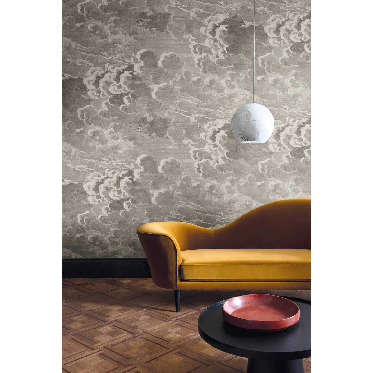 Nuvolette - Gilver & Charcoal - COLE & SON Wallpaper