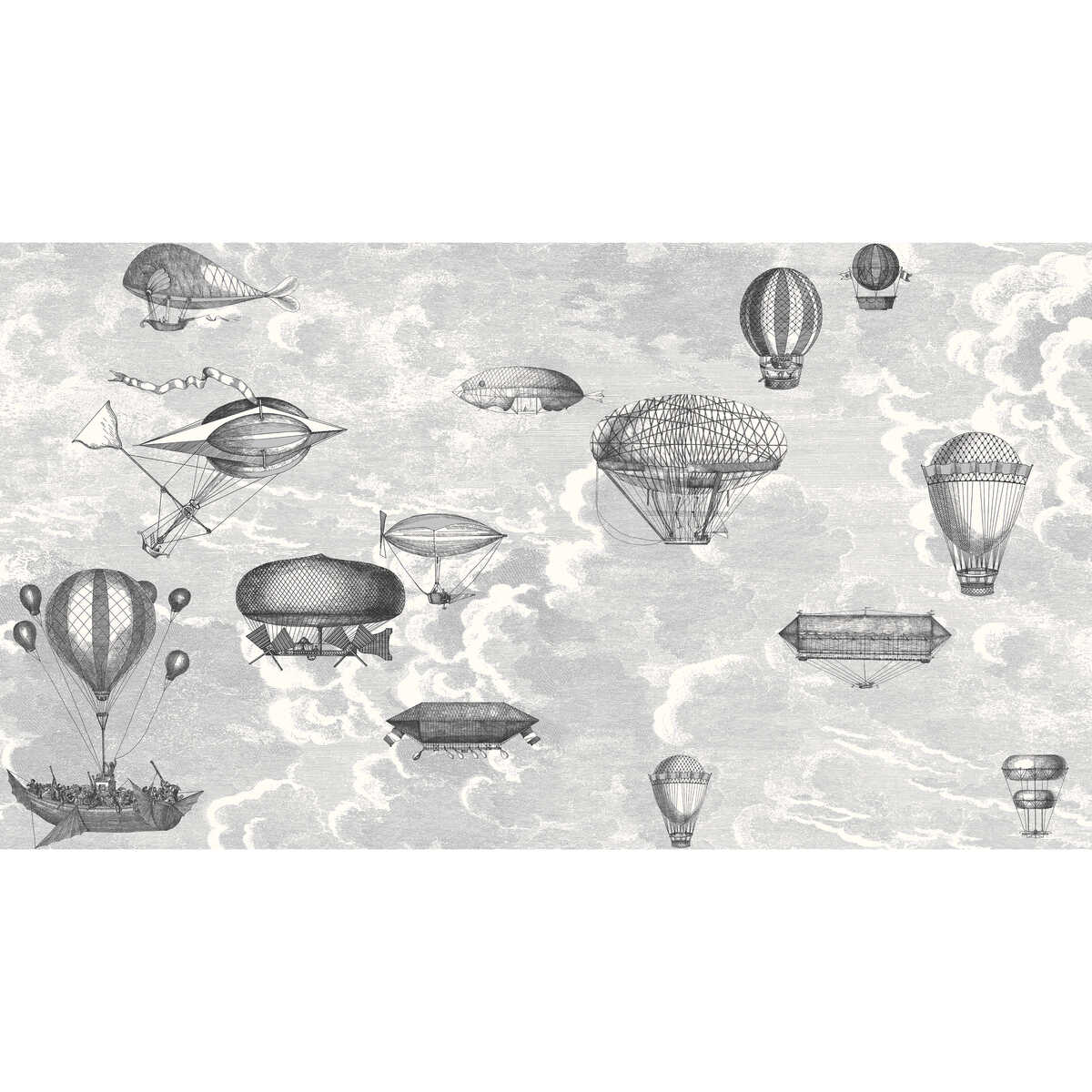 Macchine Volanti - Soot/Snow - Cole & Son Wallpaper