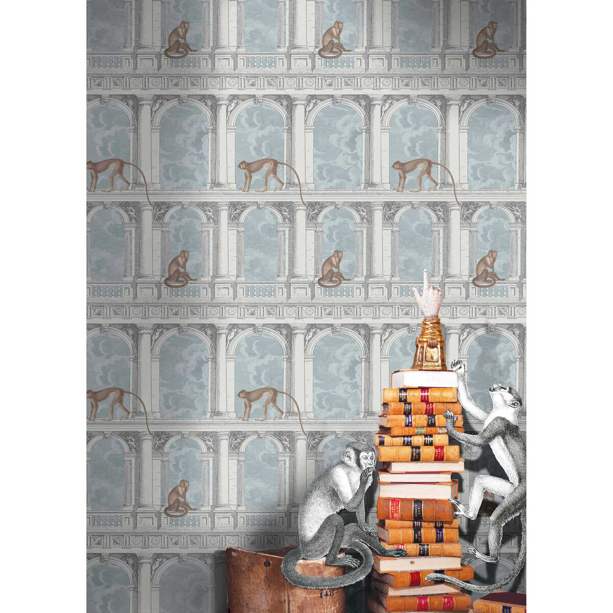 Procuratie Con Vista - Stone & Powder Blue - COLE & SON Wallpaper