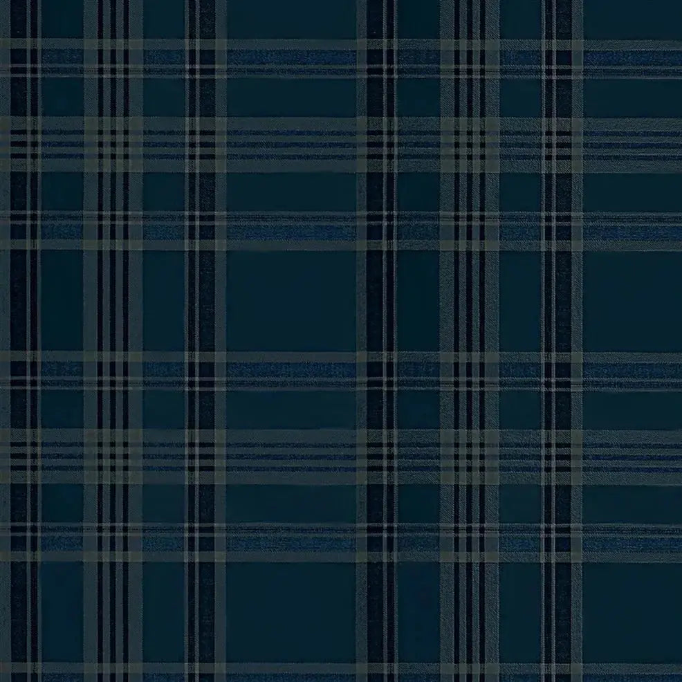 PRL5020/04 Deerpath Trail Plaid Indigo Wallpaper by Ralph Lauren - The WorkRm