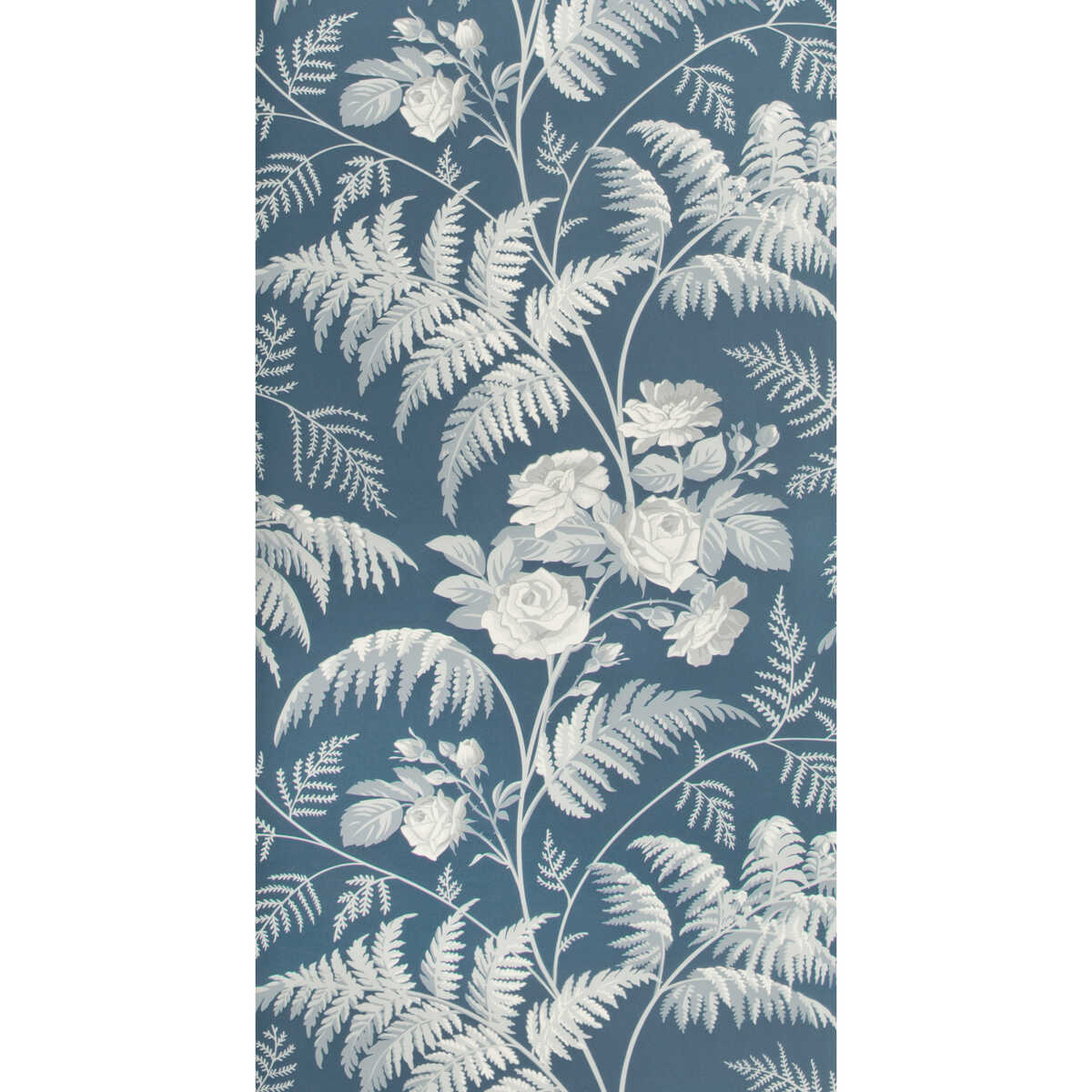 Rose - White/Ice Blue/Denim - Cole & Son Wallpaper
