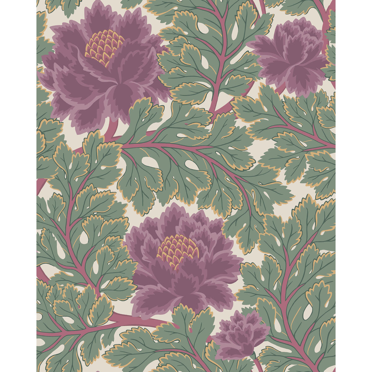 Aurora Wp - Mulberry/Sage/Parc - Cole & Son Wallpaper