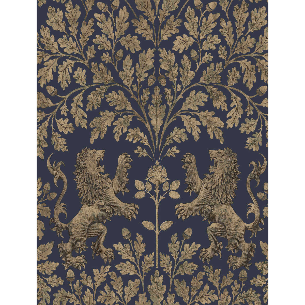 Boscobel Oak - M Gilver/Ink - Cole & Son Wallpaper