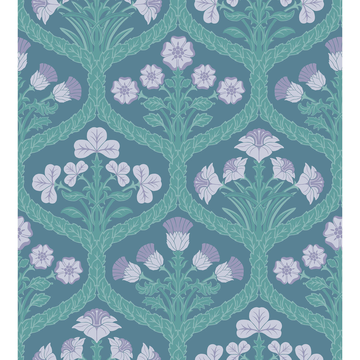 Floral Kingdom - Lilac/Teal - Cole & Son Wallpaper