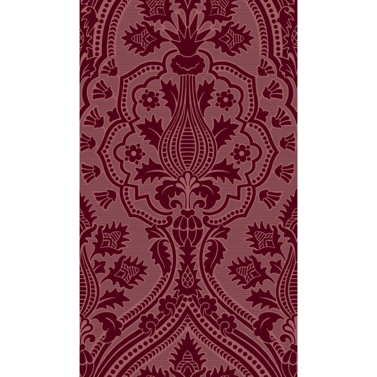 Pugin Palace Flock - Claret - COLE & SON Wallpaper