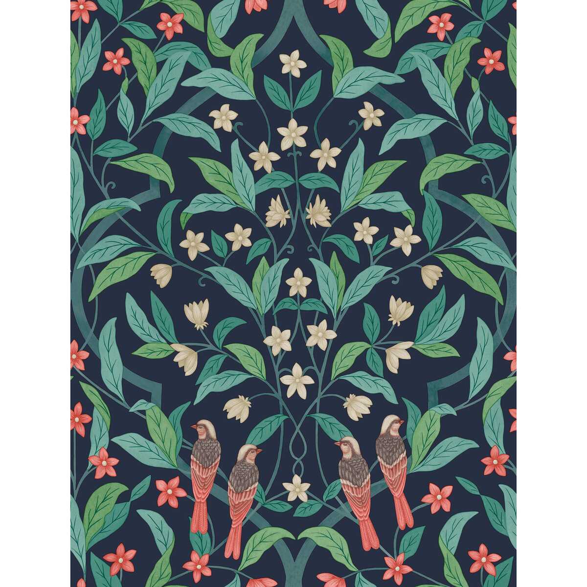Jasmine & Serin Symphony - Coral/Petrol/Ink