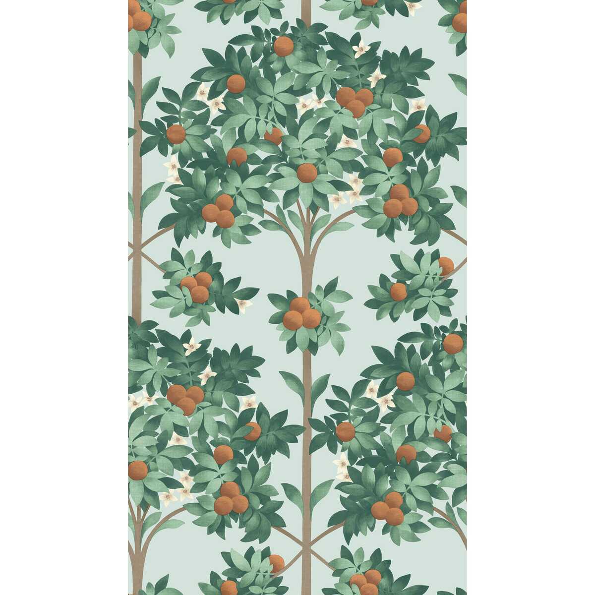 Orange Blossom - Burnt Orange/Mint/Seafoam - COLE & SON Wallpaper