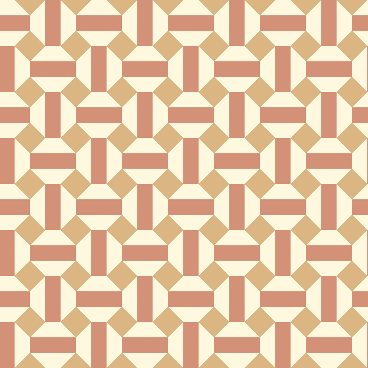 Alicatado - Terracotta On Parchment - Cole & Son Wallpaper