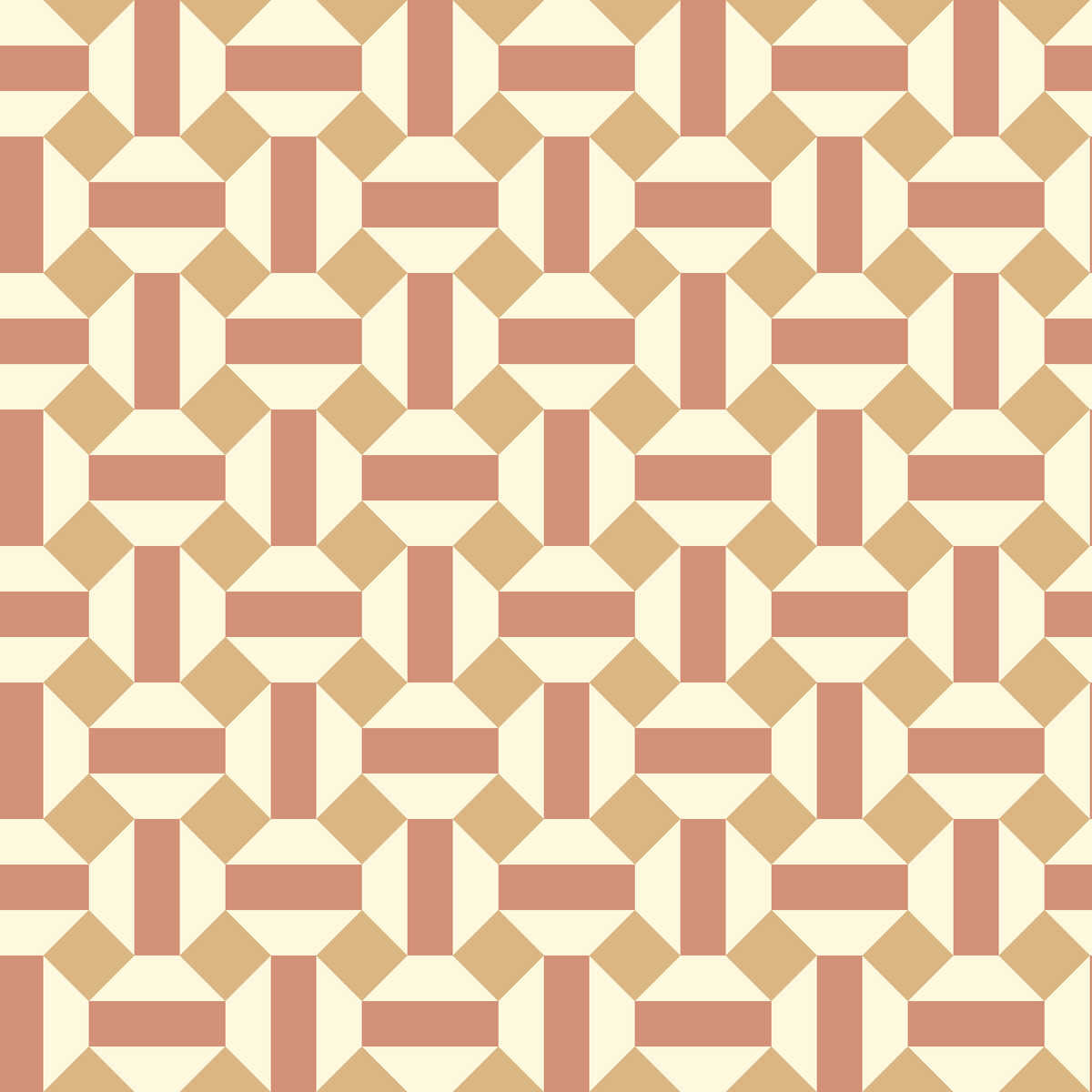 Alicatado - Terracotta On Parchment - COLE & SON Wallpaper