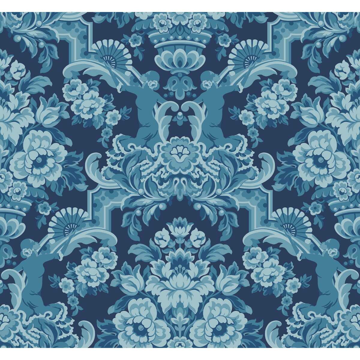 Lola - China Blues On Midnight - COLE & SON Wallpaper