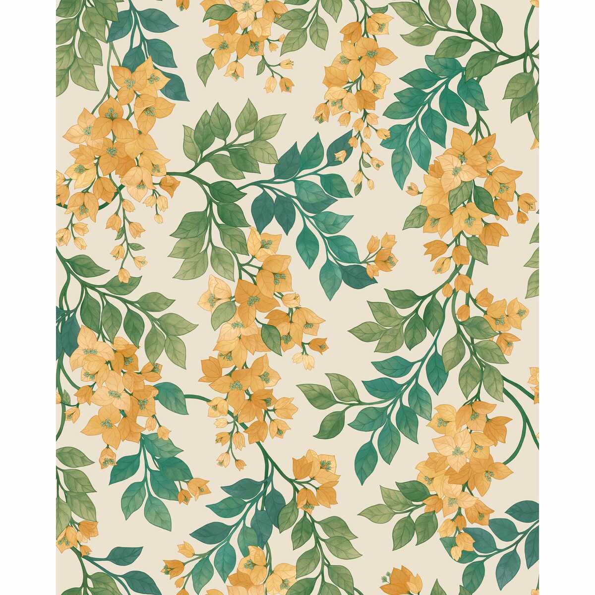 Bougainvillea - Marigold/Lf Grn/Emerald/Parc - COLE & SON Wallpaper