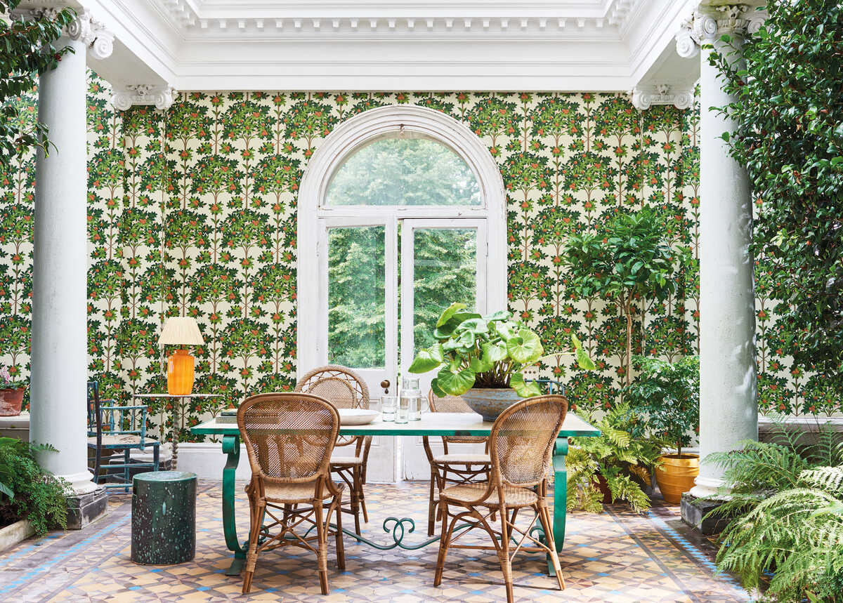 Orange Blossom - Orange & Spring Green/Parch - COLE & SON Wallpaper