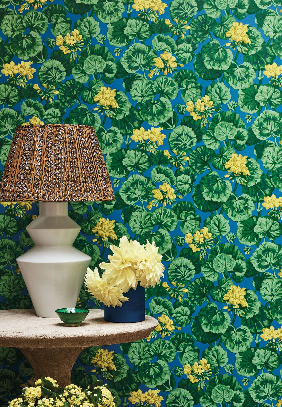 Geranium - Lemon/Forest Green/Electric Blue - Cole & Son Wallpaper