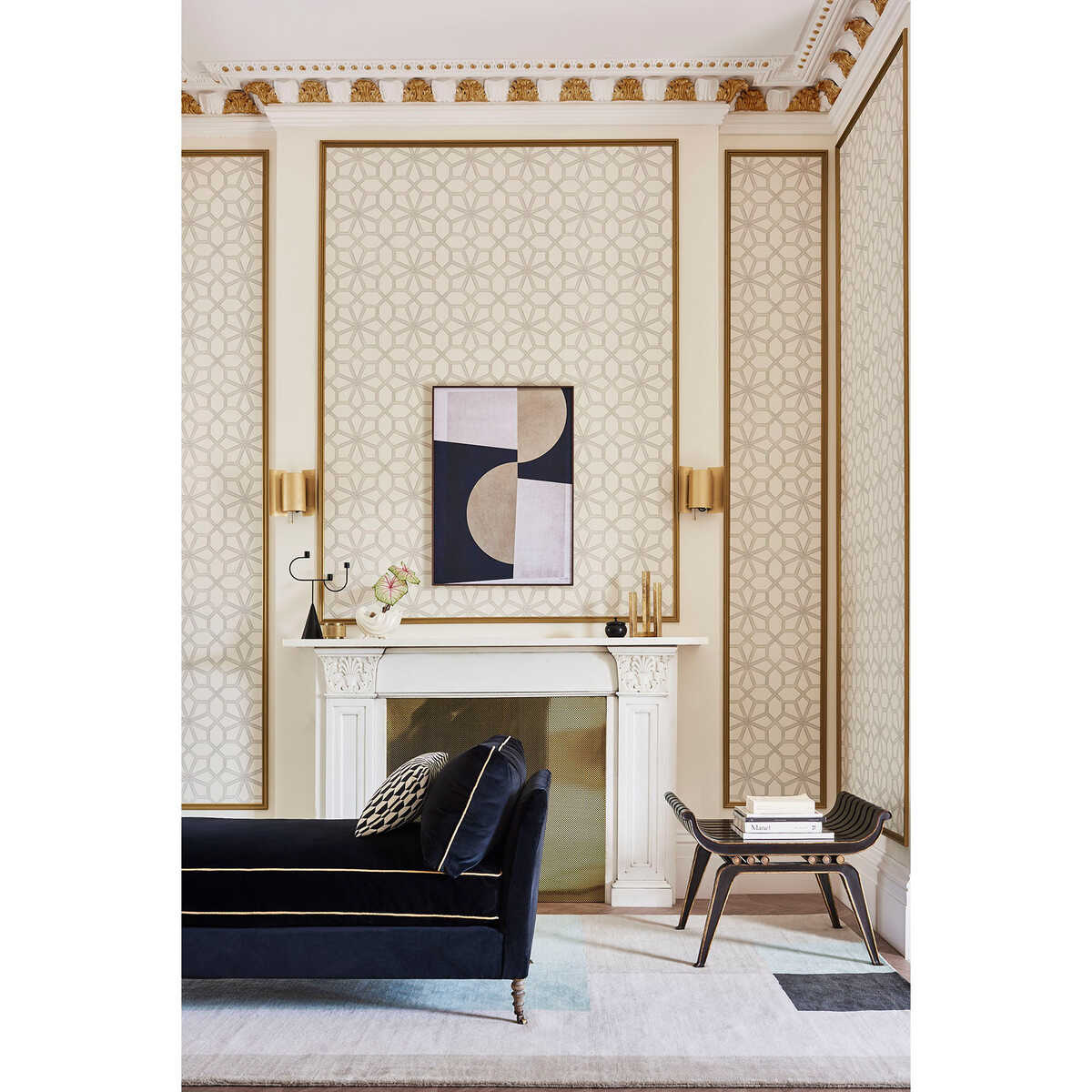 Wolsey Stars - Soot On Snow - COLE & SON Wallpaper