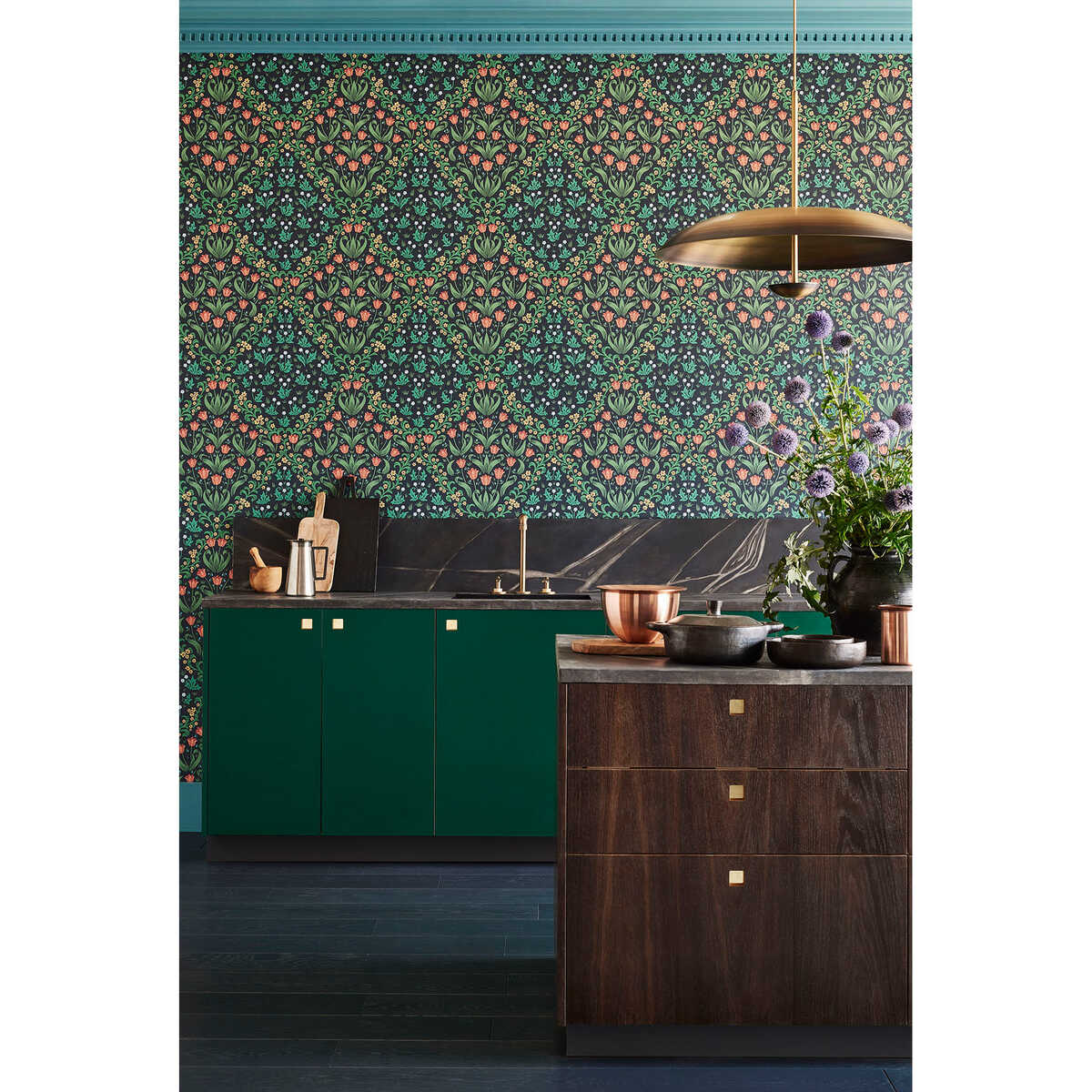 Tudor Garden - Ro&Fgrn/Char - COLE & SON Wallpaper