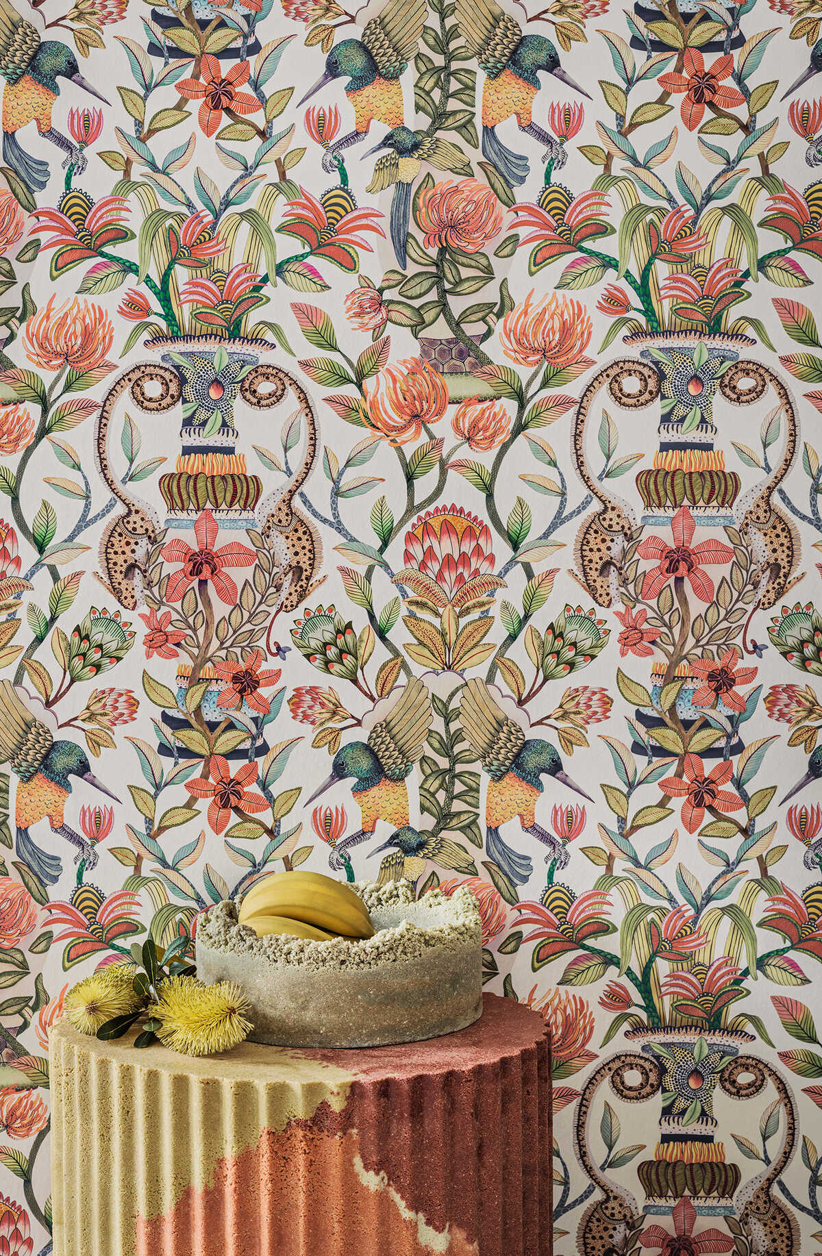 Protea Garden - Ogrn&Tngrn/Wht - COLE & SON Wallpaper