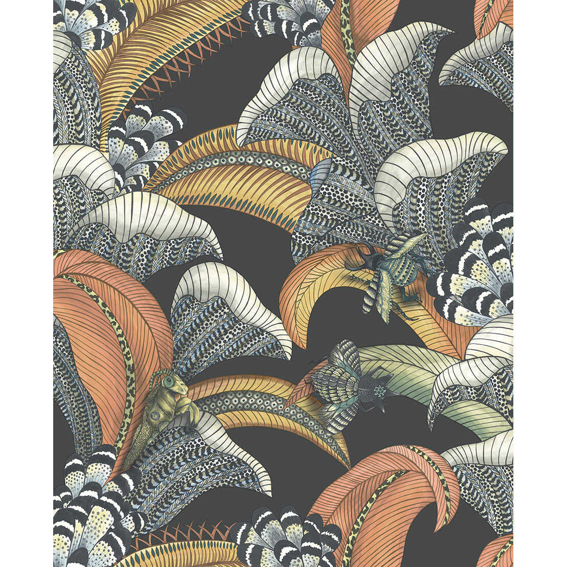 Hoopoe Leaves - Charcoal