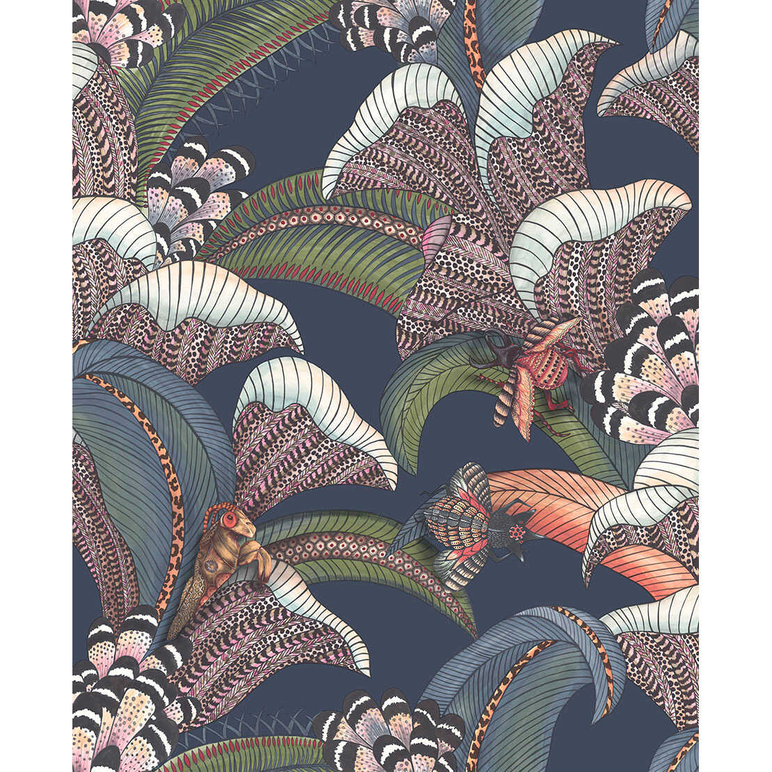 Hoopoe Leaves - Midnight - COLE & SON Wallpaper