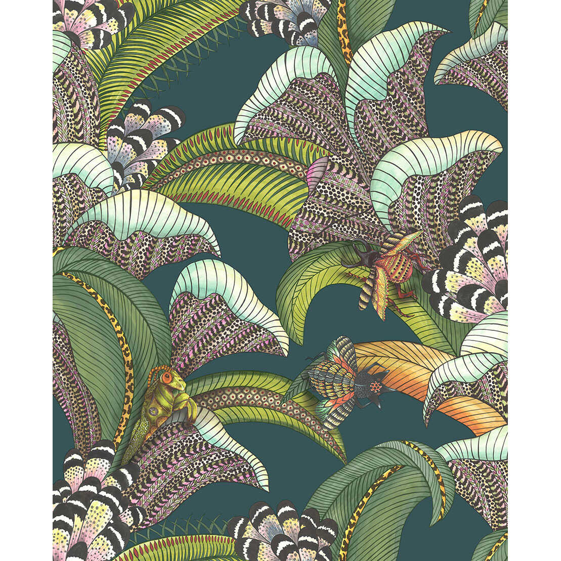 Hoopoe Leaves - Viridian - COLE & SON Papel pintado