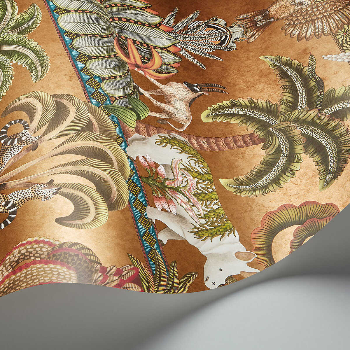 Afrika Kingdom - Olgrn/Spgrn/Mt Bronz - COLE & SON Wallpaper
