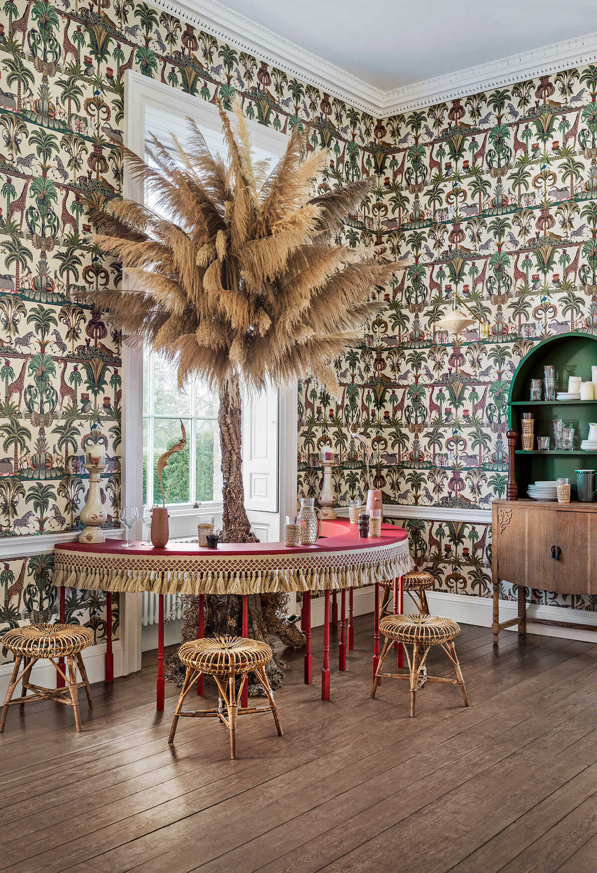 Afrika Kingdom - Olgreen & Spgreen/Cream - COLE & SON Wallpaper