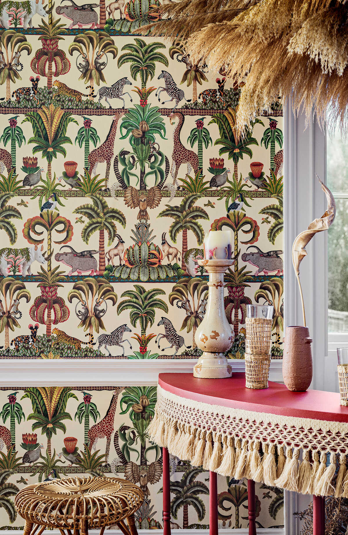 Afrika Kingdom - Olgreen & Spgreen/Cream - COLE & SON Wallpaper