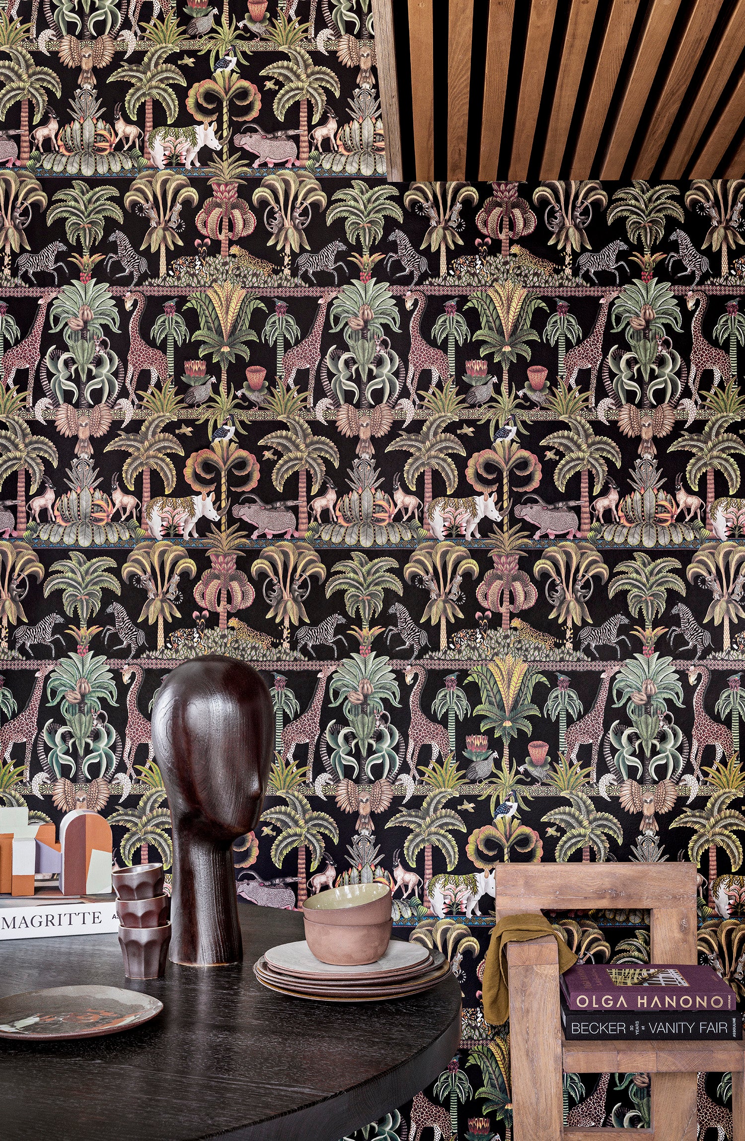 Afrika Kingdom - Olvgrn&Spgrn/Bck - Cole & Son Wallpaper