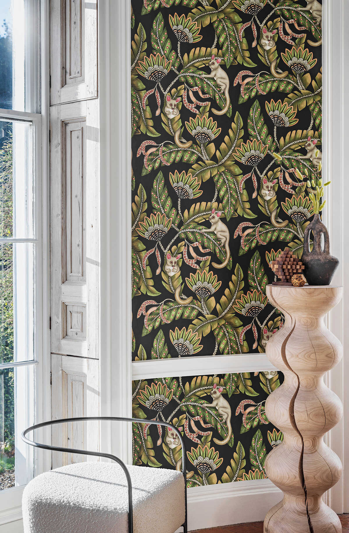 Bush Baby - Spgrn&Orng/Blck - COLE & SON Wallpaper