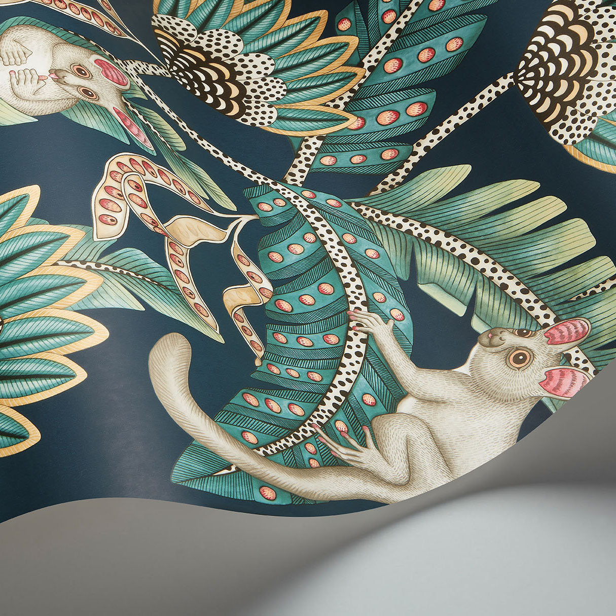 Bush Baby - Teal&Ochre/Ink - Cole & Son Wallpaper