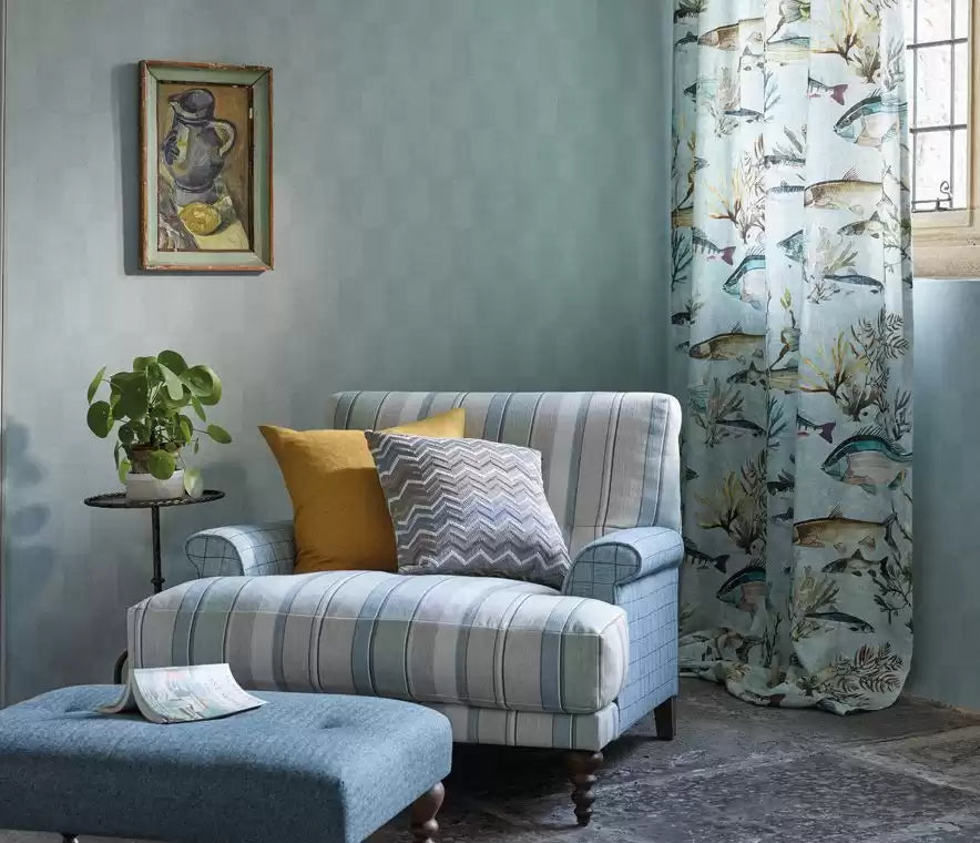 Manarola Laghetto Celadon/Teal/Sand - Osborne & Little - F7173-01 Fabric