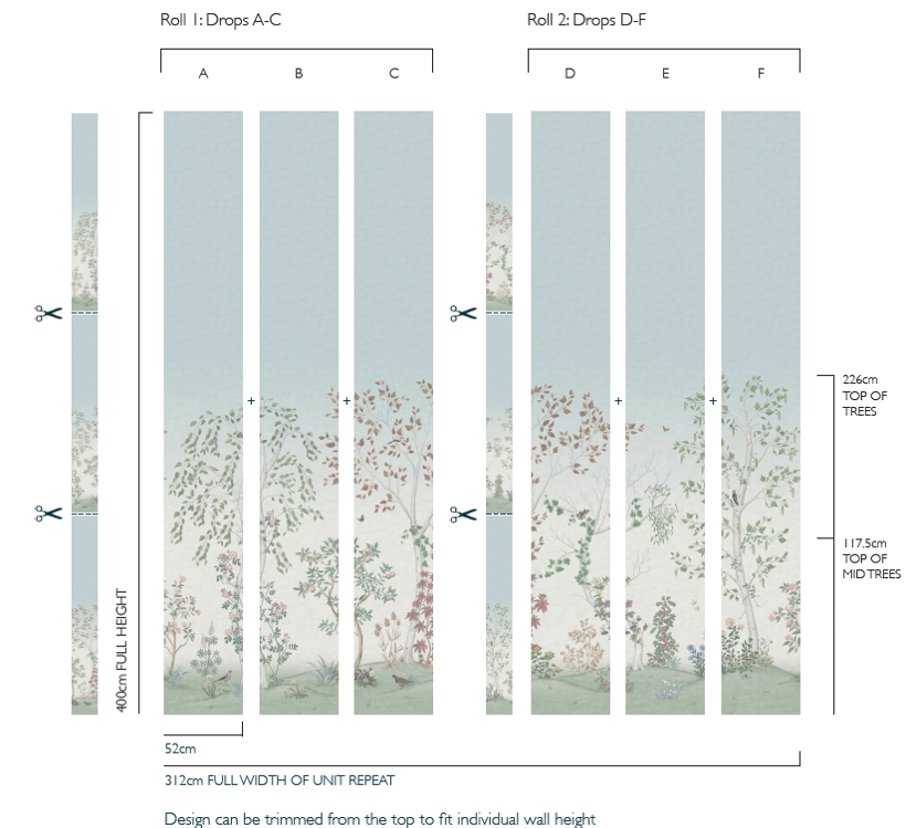 Seasonal Woods Metallic - Jade / Sage Pearl - COLE & SON Wallpaper
