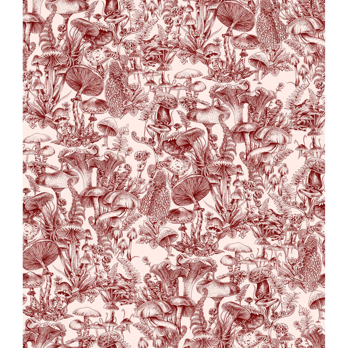 Fungi Forest - Burgundy - COLE & SON Wallpaper