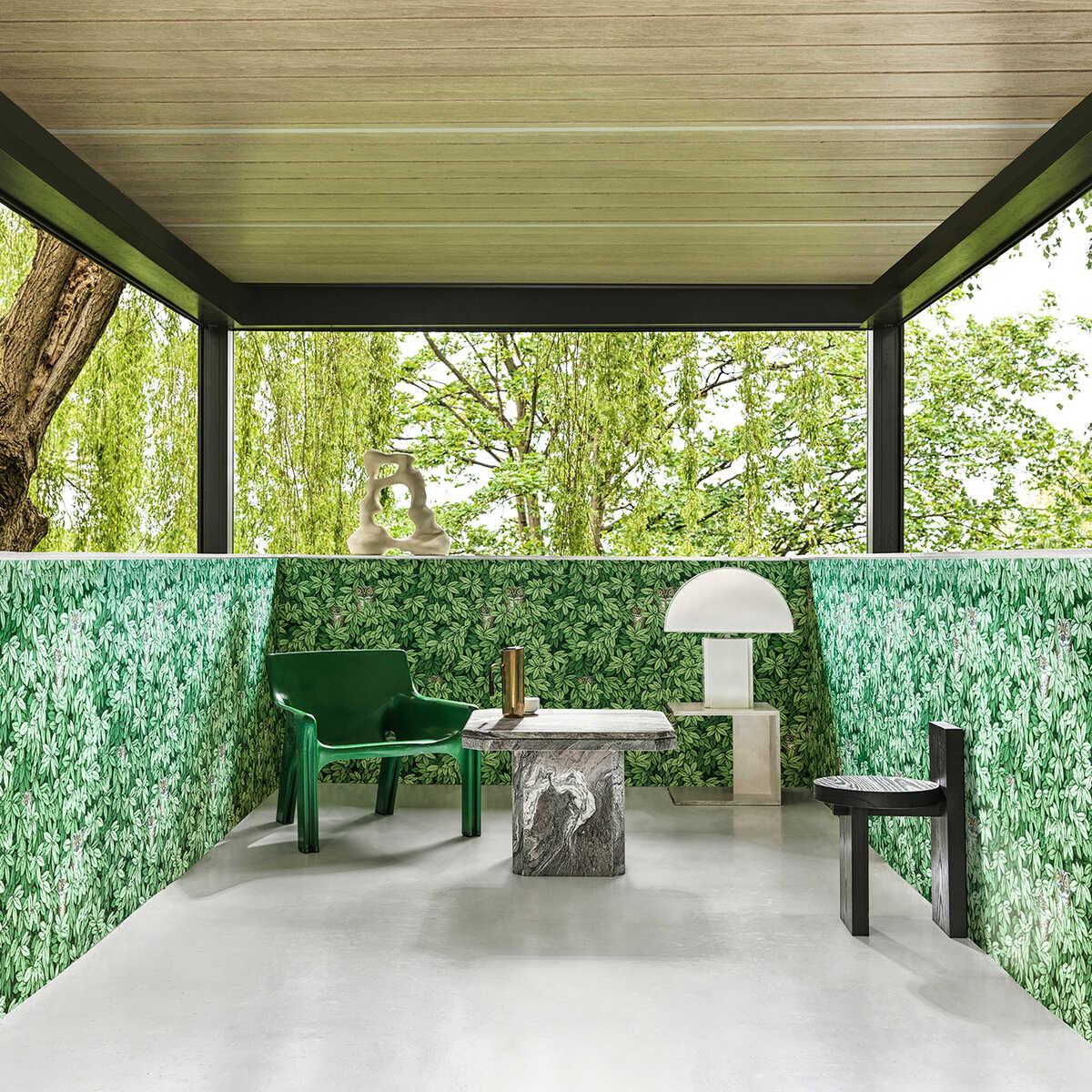 Foglie E Civette - Green - COLE & SON Papel pintado