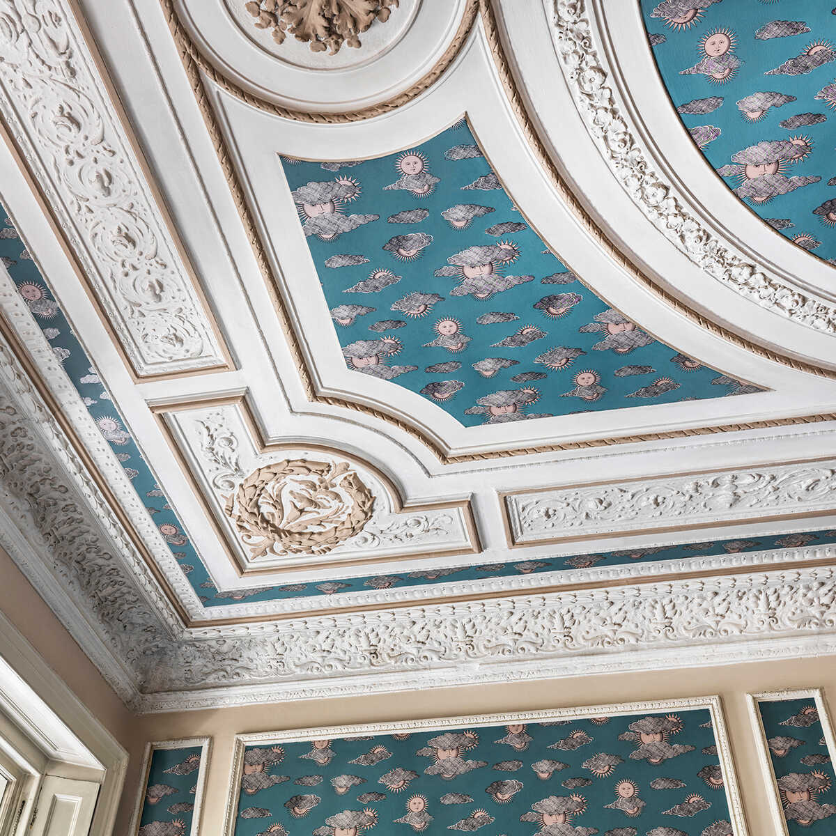 Soli E Nuvole - Teal - COLE & SON Wallpaper