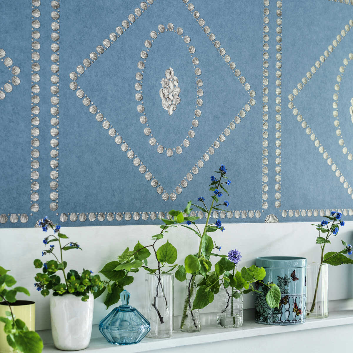 Conchiglie - Denim - COLE & SON Papel pintado