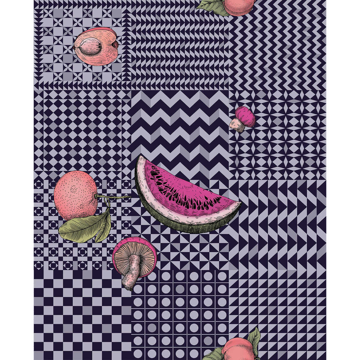 Frutta E Geometrico - Ink - COLE & SON Papel pintado