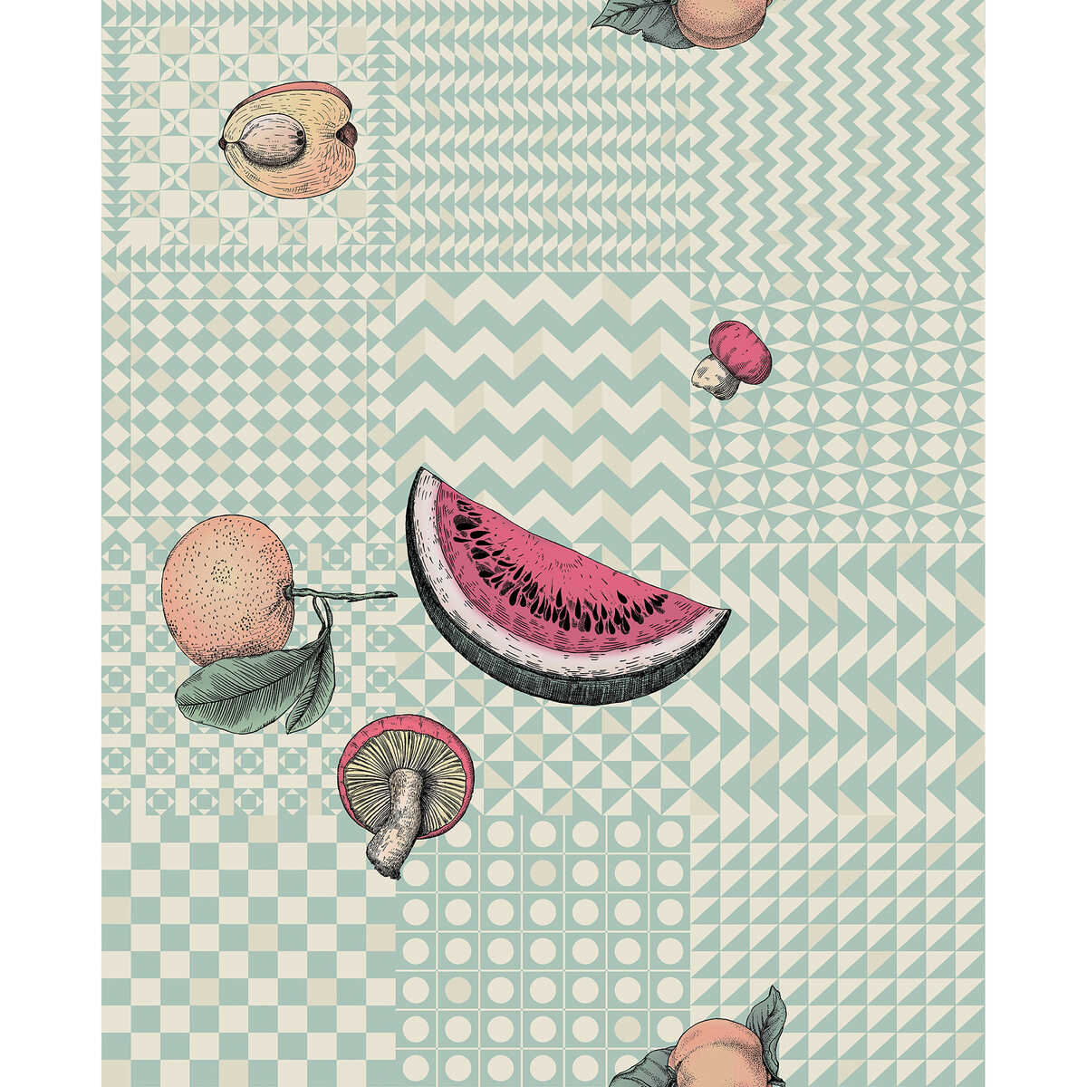 Frutta E Geometrico - Pastel - COLE & SON Papel pintado