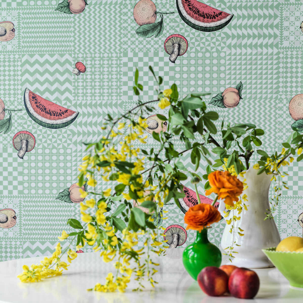Frutta E Geometrico - Pastel - COLE & SON Papel pintado