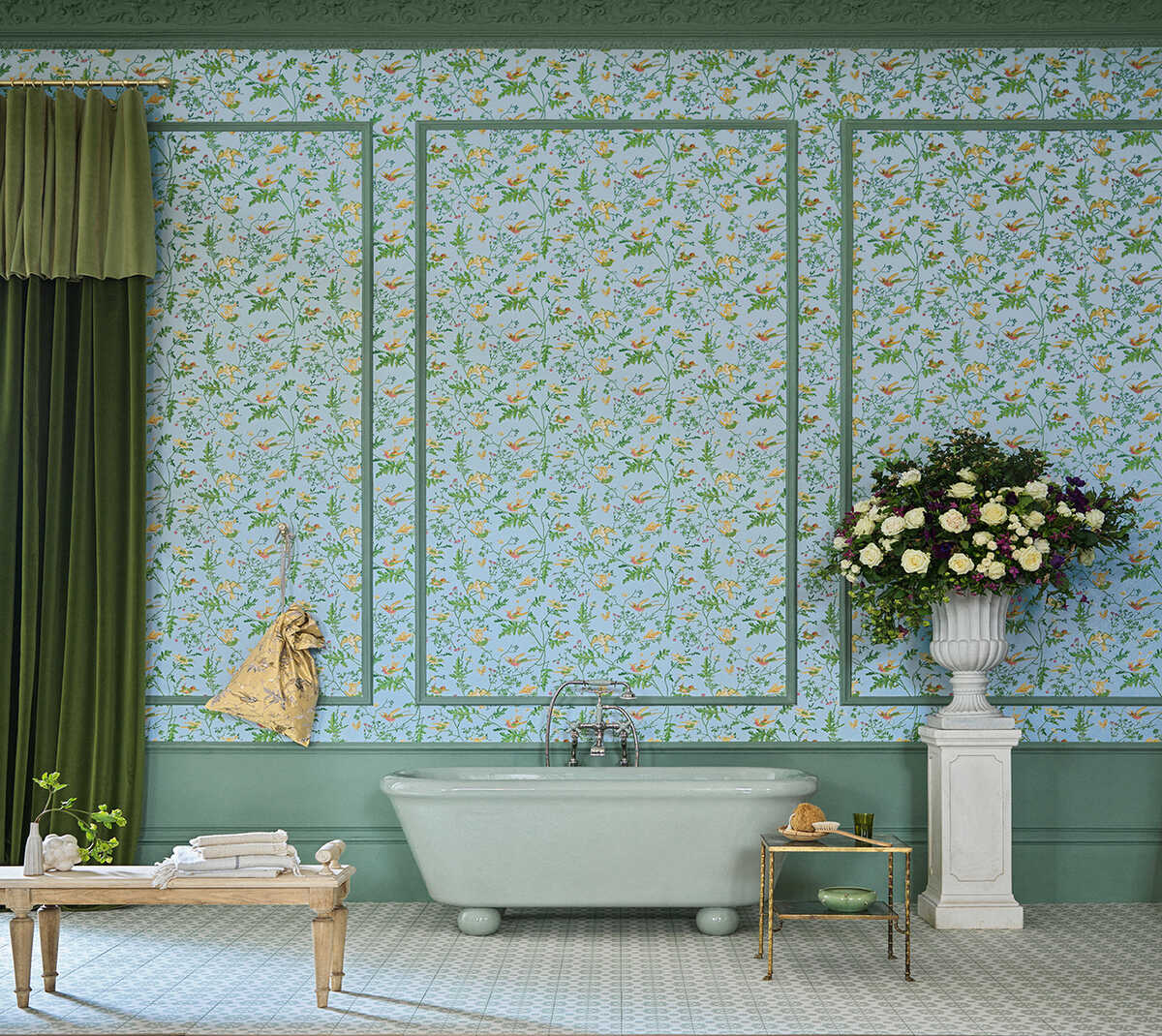 Hummingbirds - Yellow/Blue - COLE & SON Wallpaper