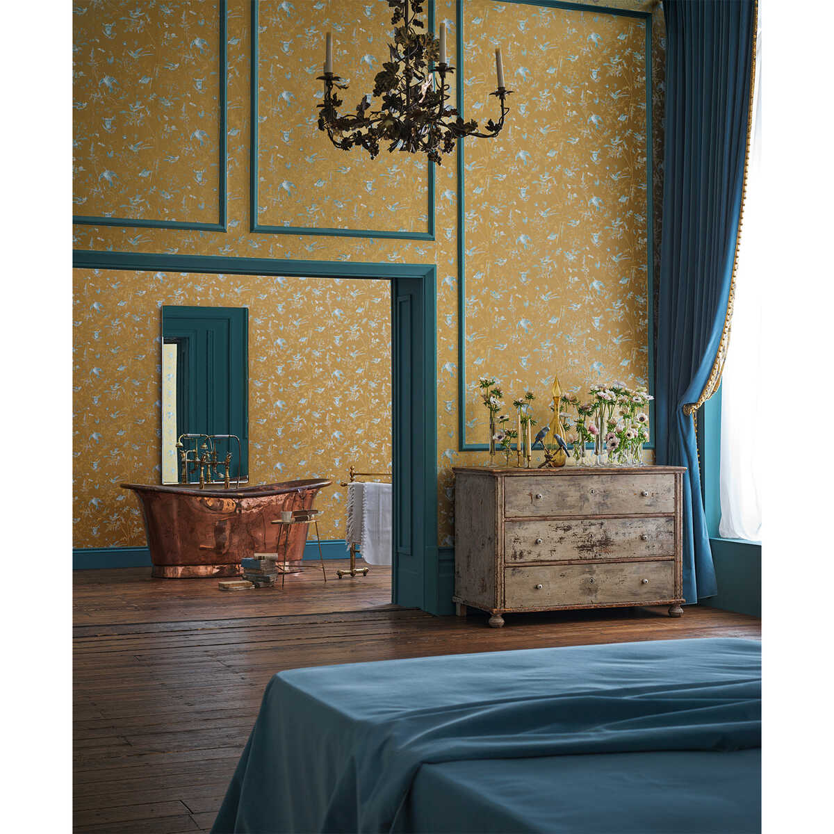 Hummingbirds - Grey/Gold - COLE & SON Wallpaper