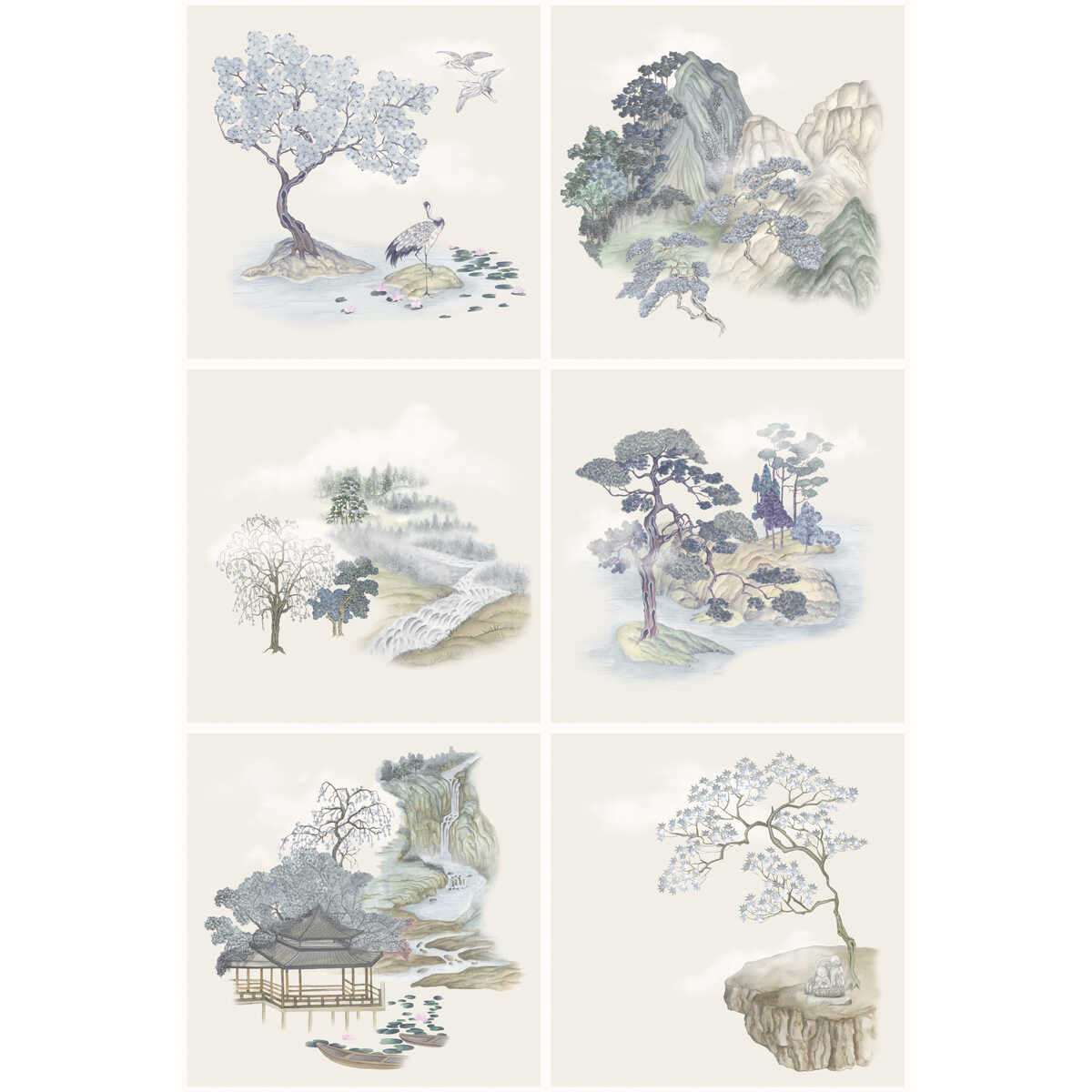 Tile Toile - Blue - COLE & SON Wallpaper