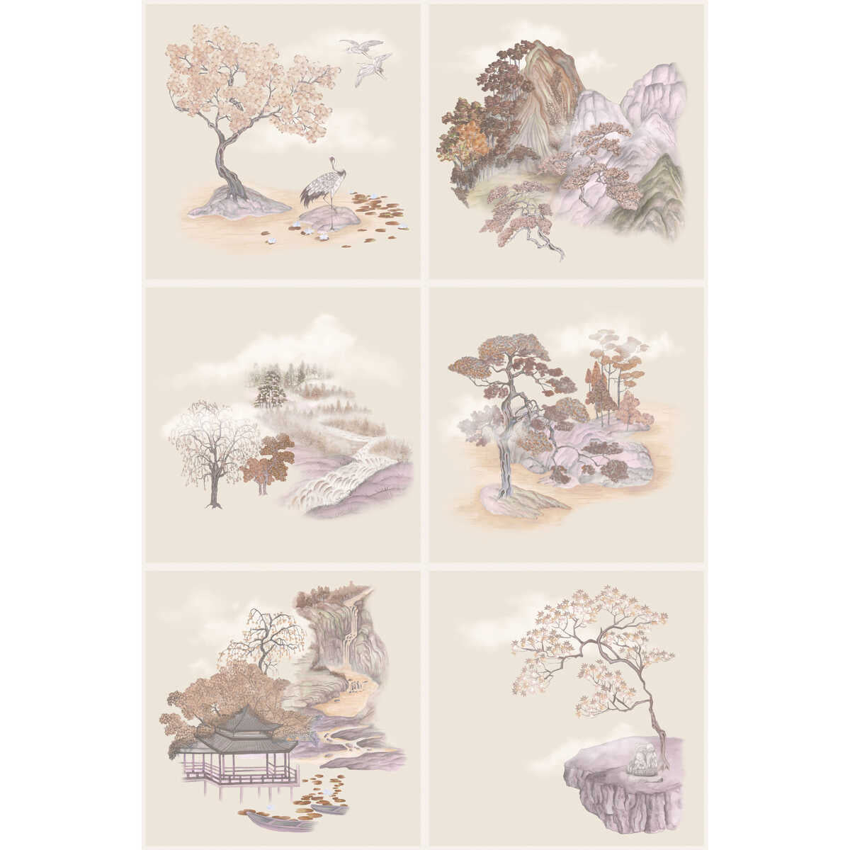 Tile Toile - Autumnal - COLE & SON Wallpaper